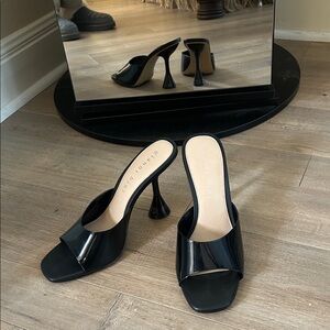 Gianni Bini Black Patent Mules